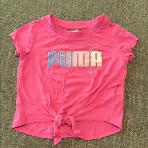 Puma Pink Graphic Tie-Front Tee